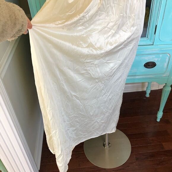 Vintage 70s 80s Nylon Nightgown Pajama Dress Beige - Picture 7 of 10